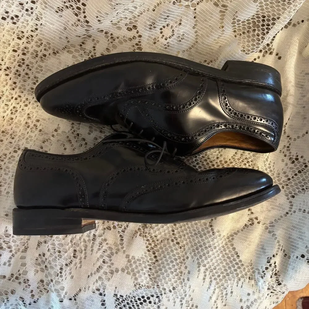 Johnston & Murphy Men's US 10.5 Black Waverly Wingtip Oxford Dress Shoes